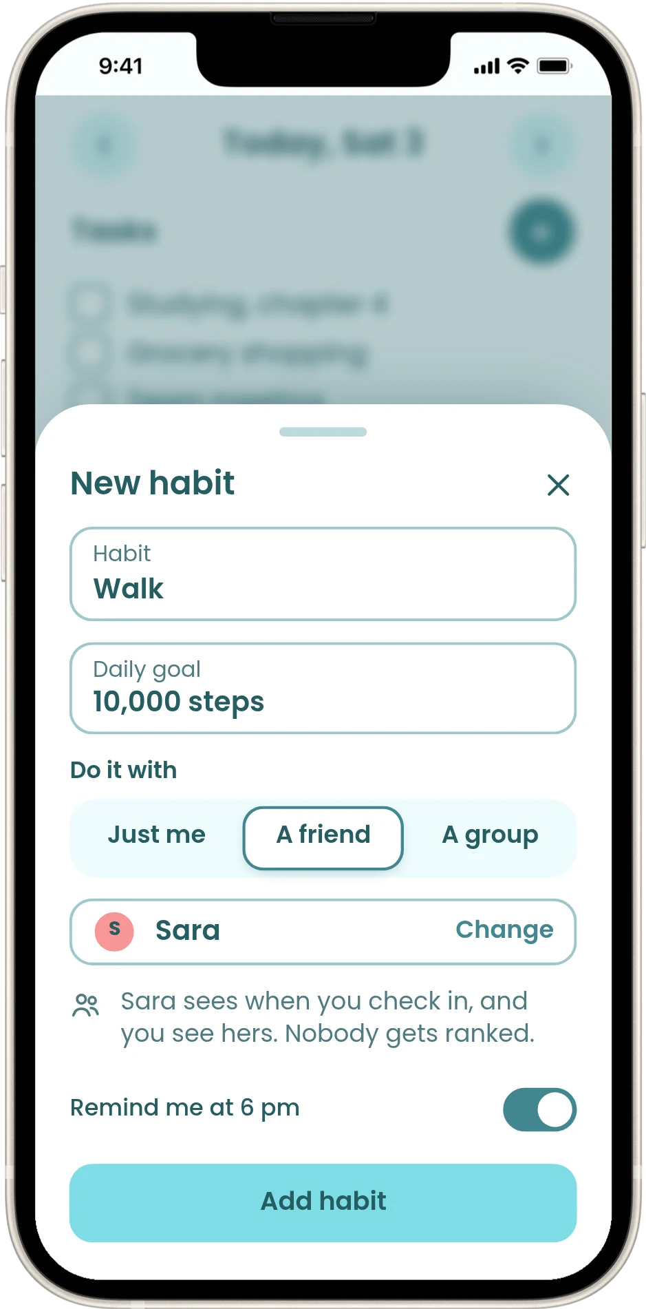 New habit sheet: do it with just me, a friend or a group