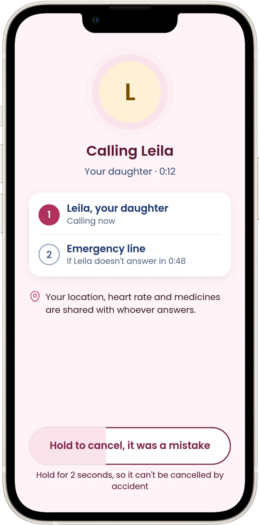 Calling Leila first, then the emergency line